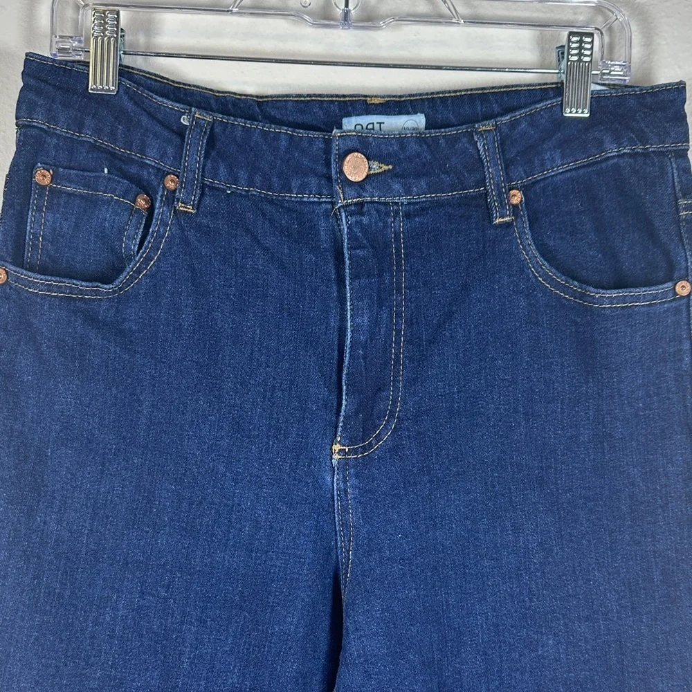 Oat New York Dark Wash Straight Leg Jeans Cuffed Hem High Rise Denim Size 10/30